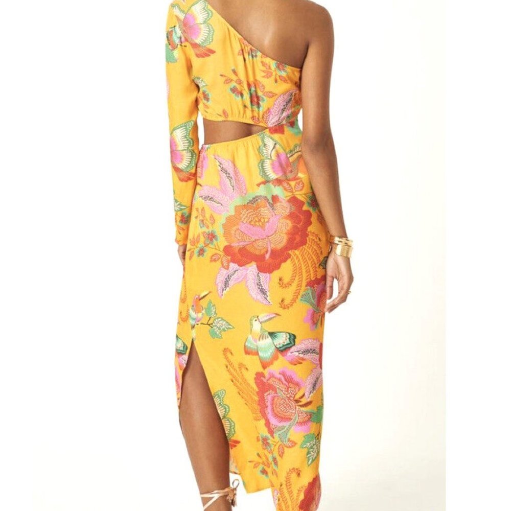 FARM Rio Anthropologie  One Shoulder DressTropical Feminine Dopamine Dressing - Picture 5 of 10